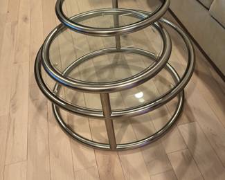 Milo Baughman Style Swivel Coffee Table