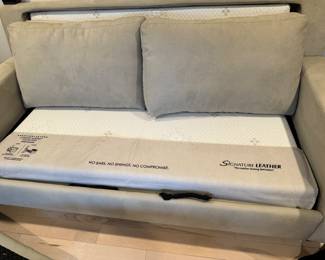 Signature, leather suede, sleeper sofa