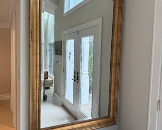 Distressed gold braided mirror