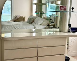 Custom Made Italian Laquer 5 Piece Bedroom Set. 
 ONE OF A KIND!  Tempur-Pedic Mattress and Frame Not For Sale