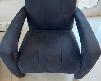 Mid Mod Art Deco Sueded Comfort Chair. We have two