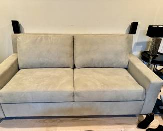 Signature, leather sueded, sleeper sofa