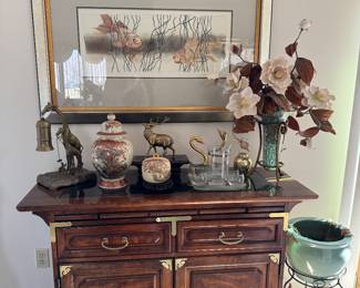 Chinoiserie Wood and Gold Buffet By Bernhardt Furniture