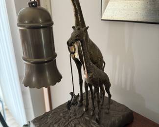 Bronze Finish Giraffe And Baby Resin Handcrafted Figurine