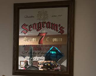 Vintage Seagram's 7 Bar Mirror 