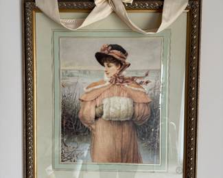 Large Framed and Matted Victorian Print