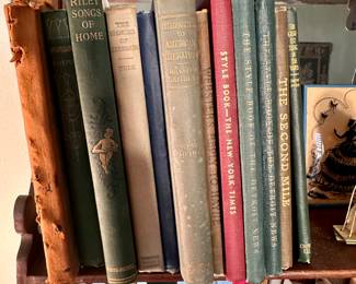 Many antique books throughout the home.