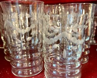 Wheel-cut glassware sets.