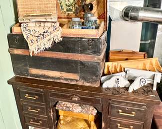 Desk, trunk & more small items.