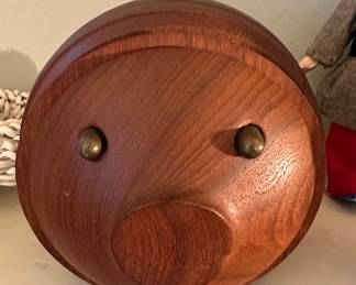 Ernst Henriksen Danish teak Puffer fish coaster set.