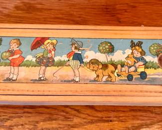 Super cute antique pencil box.