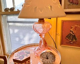 Pretty pink vanity lamp.