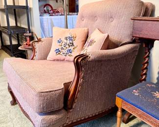 Antique upholstered chair.