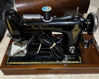 Westinghouse antique sewing machine with wood case