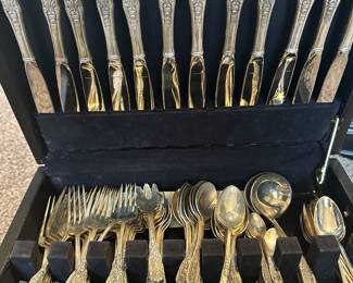 Milburn Rose Sterling Flatware set by Westmorland (Large set in ornate hand painted box)