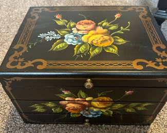 Milburn Rose Sterling Flatware set by Westmorland (Large set in ornate hand painted box)