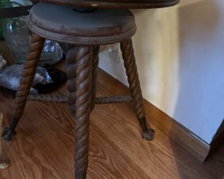 antique piano stool