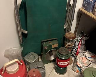 Camp stoves, vinatge camp lanterns 