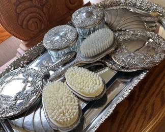 Silverplate Vanity sets 