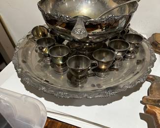 Silver plate punch bowl 