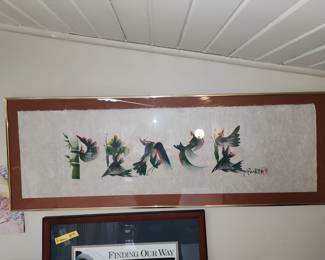 Peace designed on rice paper