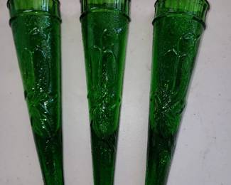 Antique green wall pockets