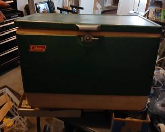 Vintage green Coleman cooler