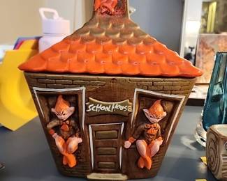 Very vintage school house cookie jar