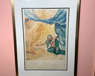 1970's Salvador Dali "Les Amoureux" set of 3 signed/numbered lithographs framed with COA.