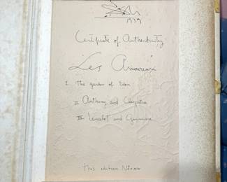 1970's Salvador Dali "Les Amoureux" set of 3 signed/numbered lithographs framed with COA.