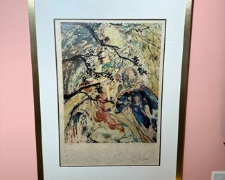 1970's Salvador Dali "Les Amoureux" set of 3 signed/numbered lithographs framed with COA.
