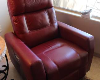 Red leather electric recliner