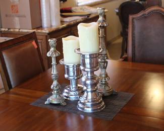 Decoration candle holders on the dining table