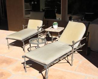 Chaise loungers similar to cast classics are for sale as well