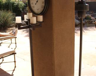 Candelabra on the patio is for sale as well
