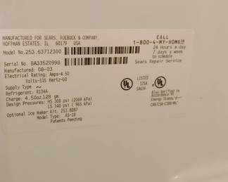 Kenmore Refrigerator 