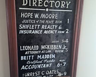 Vintage Office Directory Sign