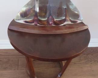 Lane table, glass art