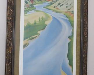 Framed Georgia O'Keeffe "Chama River" print