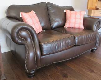 Leather love seat