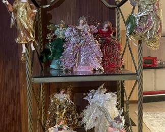 1980s to 1990s varied collection of beaded and porcelain Christmas angel decorations 