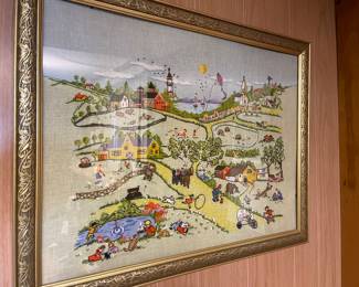 1970’s Vintage hand embroidered picture.