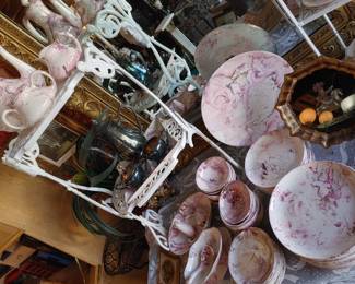 Large set of Sasha Brastoff "Surf Ballet" Pink & Gold 