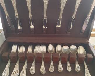 49pc Wallace Sterling Flatware set "Rosepoint"