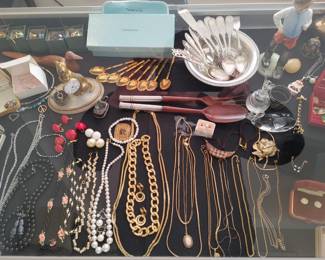 Tiffany & Co. Silver spoons, 18kt Jas Guedin 1850 Geneva pocket watch.