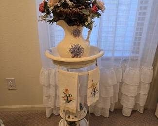 Vintage Water Basin with Stand
