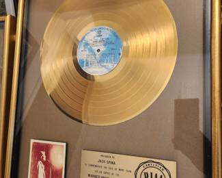 RIAA GOLD RECORD FOR YOU LIGHT UP MY LIFE DEBBIE BOONE.