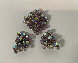 Costume Brooch & Ear Rings