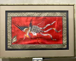 Asian Embroiderd Silk Panel