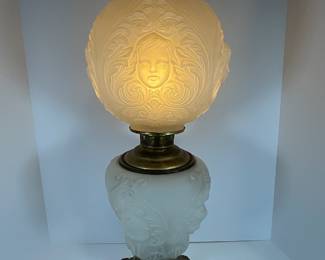 late 19th Century Milk Glass Oil Lamp - Converted